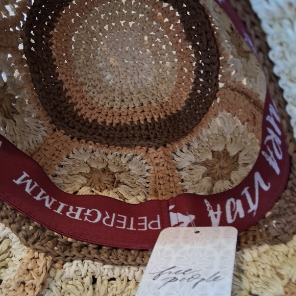 Peter Grimm x Free People Fergie Crochet Granny Square Bucket Hat Boho Beach FP - Picture 3 of 10
